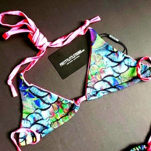 *NEW* Multi Peacock Print Triangle Bikini